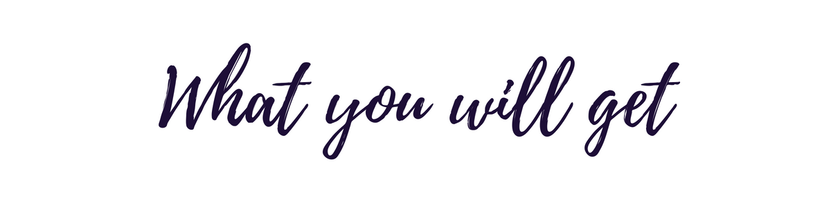 What you will get What you will get