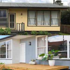 Before and after deck renovation