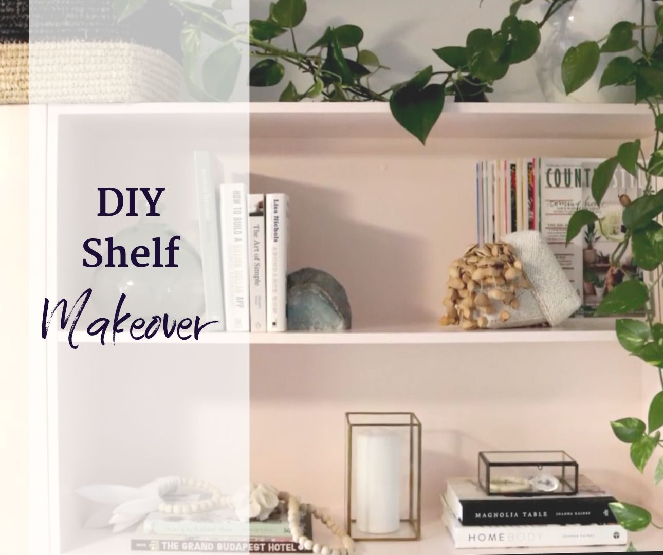 DIY shelf makeover in home office